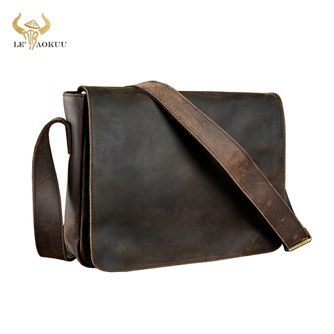 Real Leather Male Design Casual One Shoulder Bag Messenger bag Fashion Crossbody Bag 13