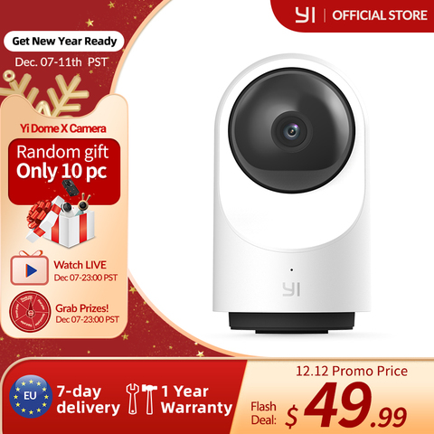 YI Dome Camera X 1080P HD IP Cameras Security Indoor Camera with Wi-Fi, Time Lapse Human & Pet AI, Voice Assistant Compatibility ► Photo 1/6
