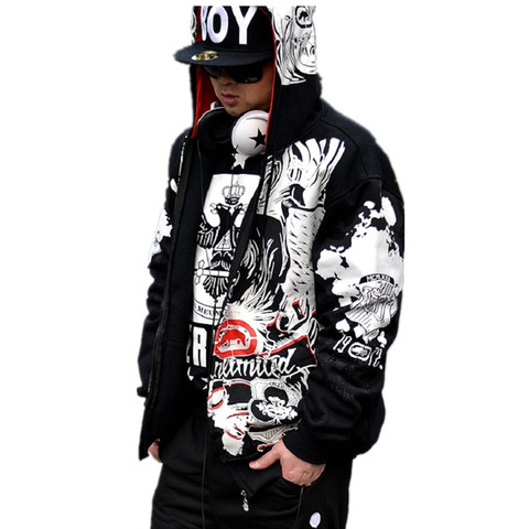 2022 Fashion Men's Streetwear Hoodies Sweatshirts Oversized Hip Hop Dance Men Hooded Print Sweatshirt Male Street Punk Plus Size ► Photo 1/6