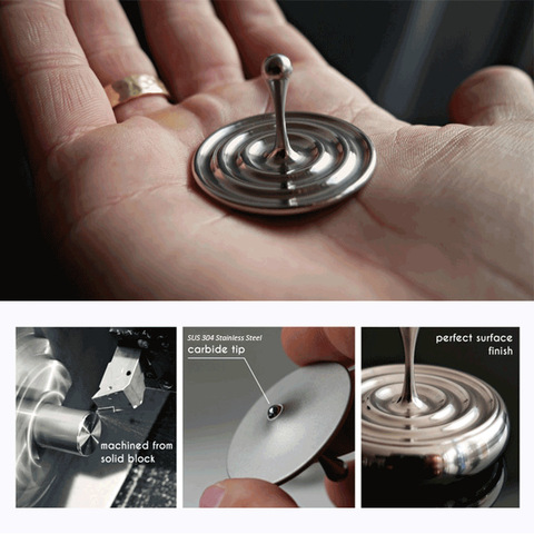 New Water Drop Hand-Twisted Gyro Stainless Steel Desktop Spinner Spinning Tops Gift Adults Fingertip Toy Kids Gift ► Photo 1/6