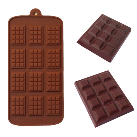 1PCS Silicone Mold 12 Cells Chocolate Mold Fondant Patisserie Candy Bar Mould Cake Mode Decoration Kitchen Baking Accessories ► Photo 1/6