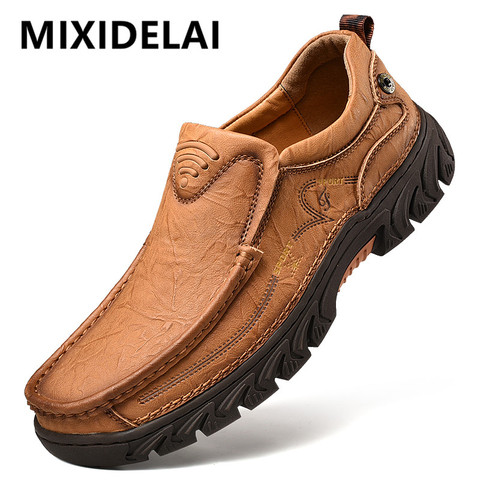 New Men'S Shoes 100% Genuine Leather Casual Shoes High Quality Comfortable Work Shoes Cow Leather Loafers Sneakers Shoes Size 48 ► Photo 1/6