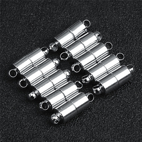 10 Sets Round Strong Magnetic Clasps Fit Bracelets Necklace Rhodium End Clasp Connectors for Makings Leather Bracelet Jewelry ► Photo 1/6