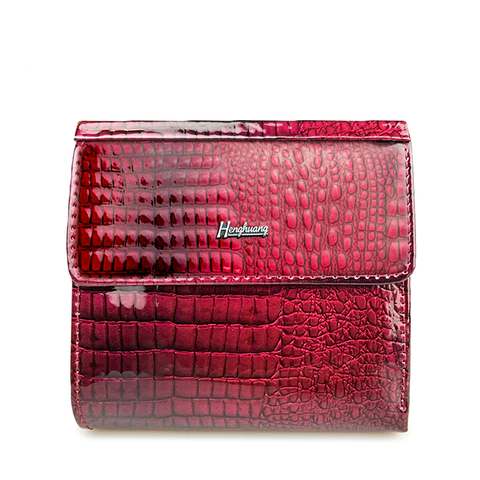 HH women wallet patent leather lady short hasp zipper coin card holder purse mini wallets female luxury alligator purses ► Photo 1/6