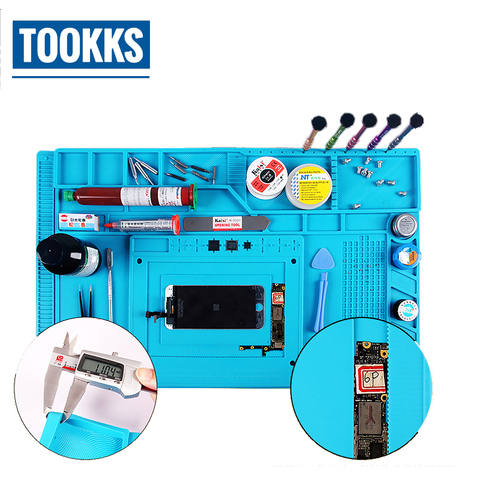 Heat Resistant Silicone Desk Mat BGA Soldering Insulation Platform Desk Pad  Mat For Mobile Phone Computer Repair Tool