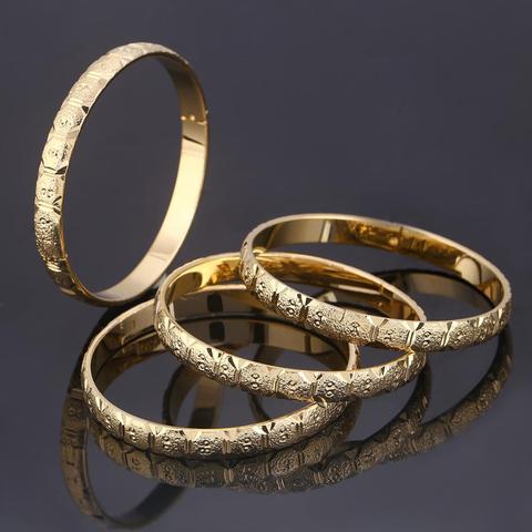 4pcs Fashion Bangle Jewelry Duabi Ethiopian Gold Color Women Bangles Jewelry Gift ► Photo 1/6