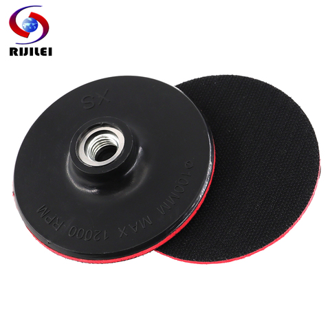 RIJILEI 4Inch Rubber Backer Pad 100mm Thin Hook & Loop Sanding Pad Pallet Angle Grinder Polisher Polishing Back-Up Pad M14/M10 ► Photo 1/1