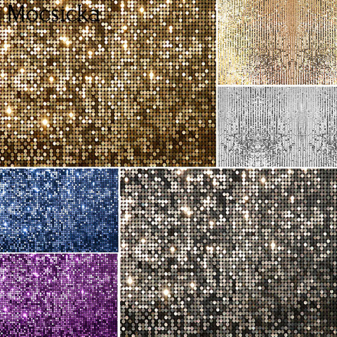 Mocsicka Glitter Backdrop for Retro 80s 90s Disco Party Gold Silver Sequin Portrait Photoshoot Photography Background Picture ► Photo 1/6