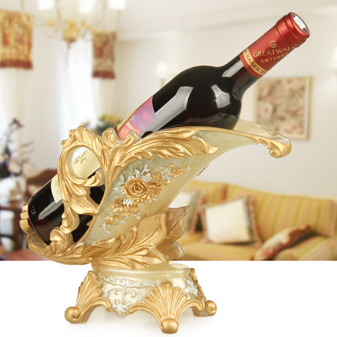 European Red Wine Holder living room luxury wine cabinet decorations High foot wine glass holder household wine bottle rack ► Photo 1/6