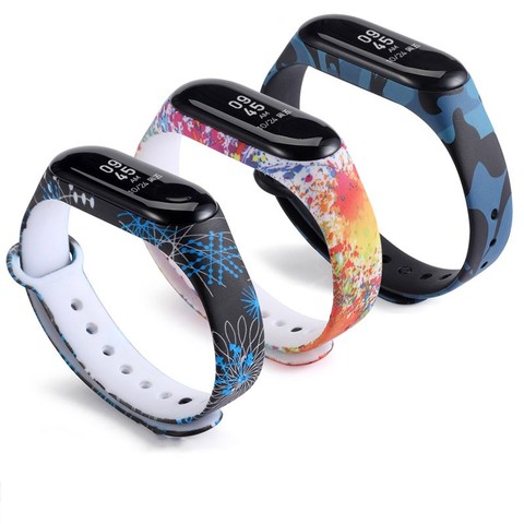 Sport Strap For Xiaomi Mi Band 3 4 5 Silicone Wrist Strap For Mi band 4 Graffiti style Bracelet  For Xiaomi Mi Band 5 Accessory ► Photo 1/1