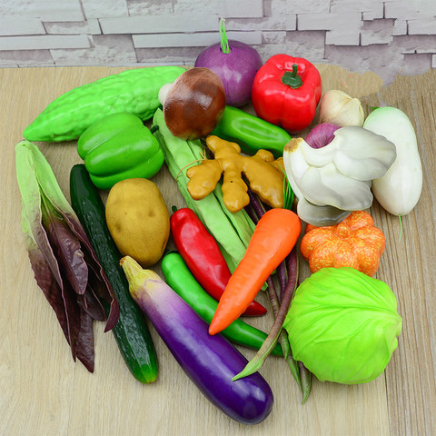 Multiple Style Mini Simulation Artificial Vegetable Pepper Pumpkin Garlic Fruit Fake Pretend Play Cutting Toy Home Decoration ► Photo 1/6