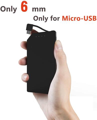5000mAh Ultra Slim Power Bank with Built-in Charging Cable Only 6 mm Portable External Batteries Charger Mi Powerbank For Xiaomi ► Photo 1/6