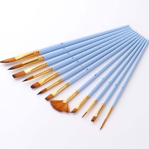 12pcs/set nylon paint brush set with fan-shaped watercolor pen set art supplies ► Photo 1/6