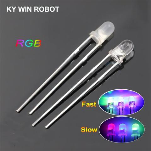 20pcs/lot F3 3mm Fast/Slow RGB Flash Red Green Blue Rainbow Multi Color Light Emitting Diode Round LED Full Color DIY ► Photo 1/4