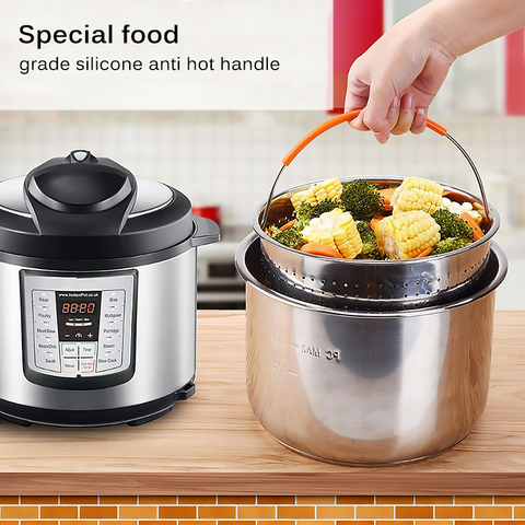 Kitchen Stainless Steel Steamer Basket Instant Pot Accessories For Instant Pot Pressure Cooker With Silicone Covered Handle ► Photo 1/6