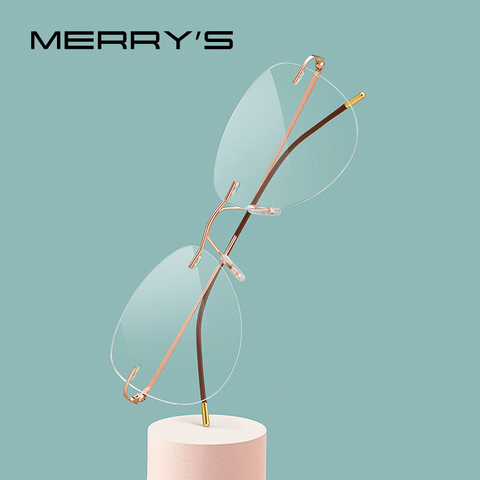 MERRYS DESIGN Women Titanium Alloy Rimless Ladies Frames Ultralight Frameless Fashion Optical Frames Eyewear S2888 ► Photo 1/6