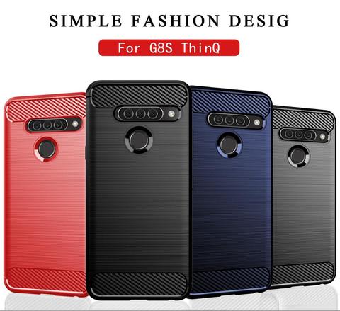 For LG G8S ThinQ Case Shockproof Brushed Carbon Fiber Soft Bumper Case Cover for LG G8 ThinQ G8X Phone Cases ► Photo 1/6