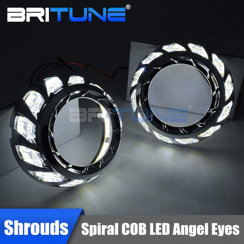 Angel Eyes Projector Shrouds Spiral COB Bazel For 3.0 Hella 3R G5/Koito Q5 Bi-xenon Lens Headlight Lenses Car Accessories Tuning ► Photo 1/6