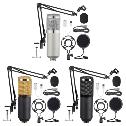 Condenser Microphone Bundle BM-800 Mic Set for Stu dio Recording & Brocasting Microphone Kit for Pc Computer ► Photo 1/6