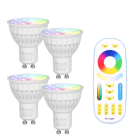 Mi Light Dimmable 4W GU10 Led Bulb RGB CCT (2700-6500K) led Lamp Indoor Decoration + 2.4G RF LED Remote Control ► Photo 1/6