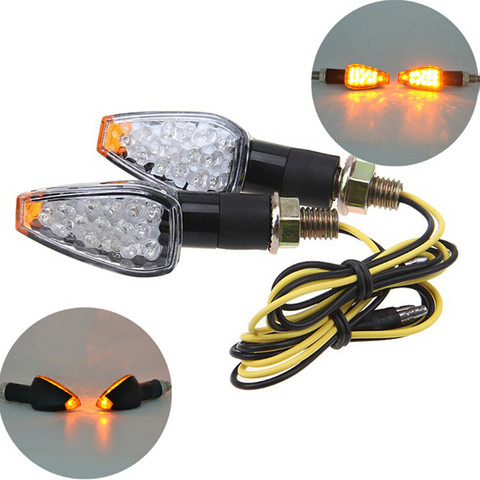 1PCS Universal 12V  Motorcycle Turn Signal Lamp Amber Light Indicator 14 LED ► Photo 1/6