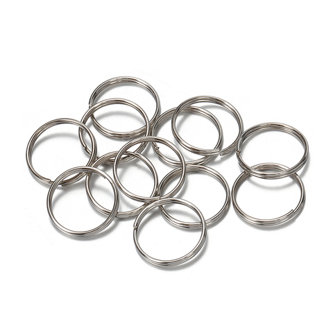 50pcs 304Stainless Steel Key Ring Connector Findings for DIY Keychain Making 10/12/18/20mm Douple Loop Circle Bezel Accessories ► Photo 1/6