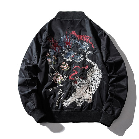 New Bomber Mens Chinese style dragon&tiger Jackets 2022 Autumn Winter Mens MA1 Pilot Jacket Male Embroidered Jacket Coats ► Photo 1/5