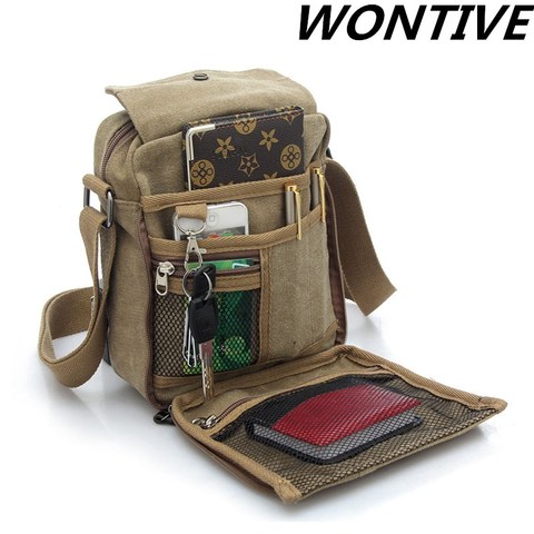 Hot Sale Retro Canvas Bag Bag Casual Small Messenger Canvas Bag Shoulder Outdoor Multifunctional Travel Bags ► Photo 1/5