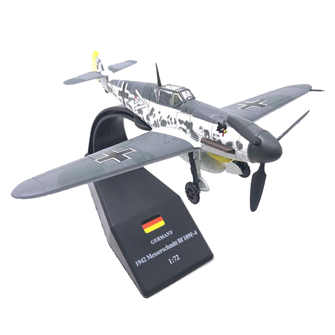 1:72 World War II Germany BF109F-4 Fighter Aircraft Model With Detachable Metal Stand Die-Cast Plane Model ► Photo 1/6
