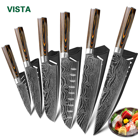 Kitchen Knives Set Stainless Steel 7CR17 Japanese Style Chef Knife Bread Meat Cleaver Paring Kitchen Knife Kitchen Accessories ► Photo 1/6