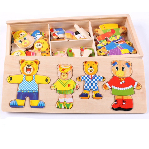 Baby Puzzles Toys Wooden Box Educational Toy Puzzle Set Kids Children's Toy Gift ► Photo 1/6