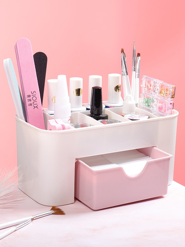 Nail Art Tools Storage Box Nail Gel Organizer Container Case  Nail Art Brush Holder Makeup Brush Case Table Organizer ► Photo 1/6