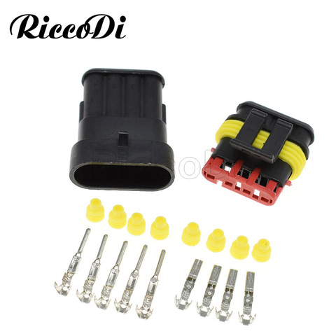 1/5/20sets 4 Pin Tyco AMP Male Female Superseal 1.5 series Auto Waterproof Wire PA66 Connector 282106-1 282088-1 ► Photo 1/3