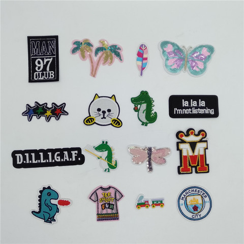 New arrive Sequins Sewing Patches Embroidery Ironing Clothing Repair Clothes Pants Badges Iron Patches Decorative Accessories ► Photo 1/6