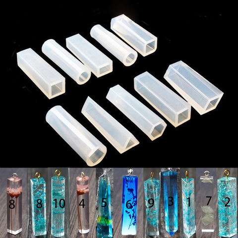 1pcs necklace pendant Silicone Mold for jewelry Resin square cylinder jewelry making tool UV epoxy resin molds ► Photo 1/6