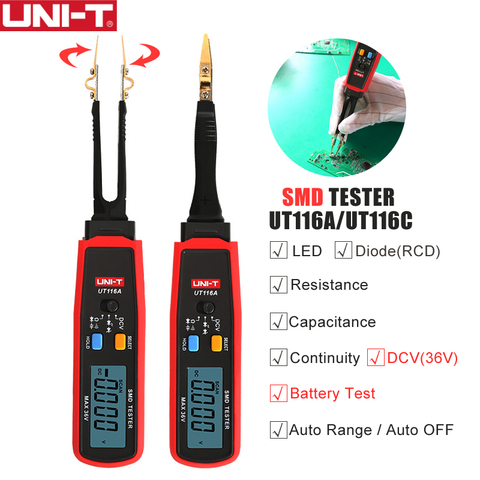 UNI-T Auto Range Tester UT116A UT116C LED Display DCV Resistance Capacitance Diode(RCD) Continuity Meter Battery Multimeter ► Photo 1/6