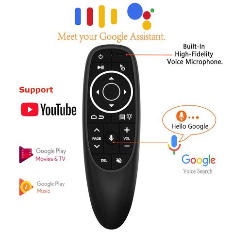 G10S Pro Voice Control Air Mouse with Gyro Sensing Mini Wireless Smart Remote Backlit For Android tv box PC ► Photo 1/6