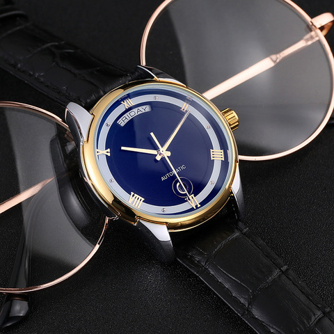 2022 New Automatic Mechanical Hollow-out Watch Waterproof Fashion Double Calendar Mechanical Watch Fashion Men's Choice ► Photo 1/6