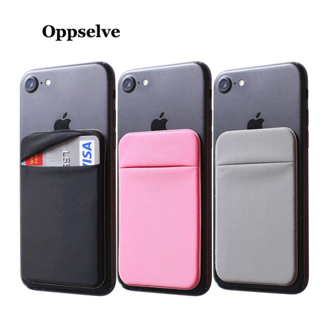 Universal Phone Back Slot Card Holder Wallet Case For iPhone 11 XS Samsung S20 S10 Xiaomi Luxury 3M Sticker Silicone Phone Pouch ► Photo 1/6