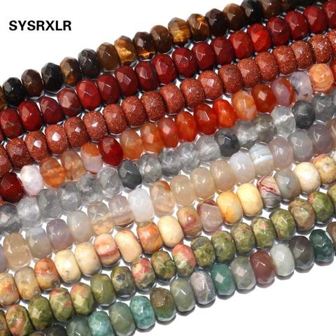 Free Shipping Natural Faceted Rondelle Stone Beads Hematite Agates Jaspers Spacer Beads 4 * 6 MM 5*8 MM DIY Bracelet Necklace ► Photo 1/6