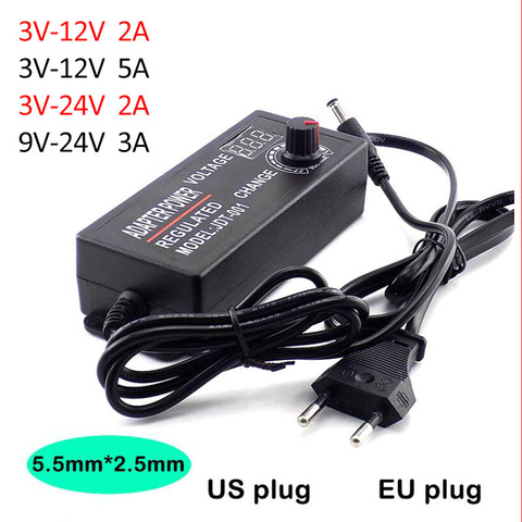 Adjustable Power Supply Switching Adapter AC 100-220V to DC 3V 9V 12V 24V 2A  2000ma 3A 5A CCTV Camera Led Strip Light Adaptor - Price history & Review