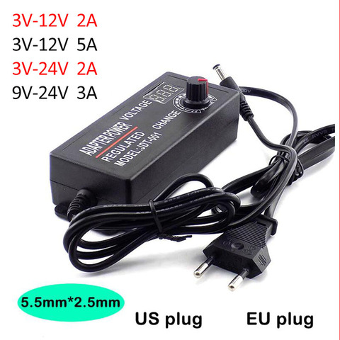 Adjustable Power Supply Switching Adapter AC 100-220V to DC 3V 9V 12V 24V 2A 2000ma 3A 5A CCTV Camera Led Strip Light Adaptor ► Photo 1/6