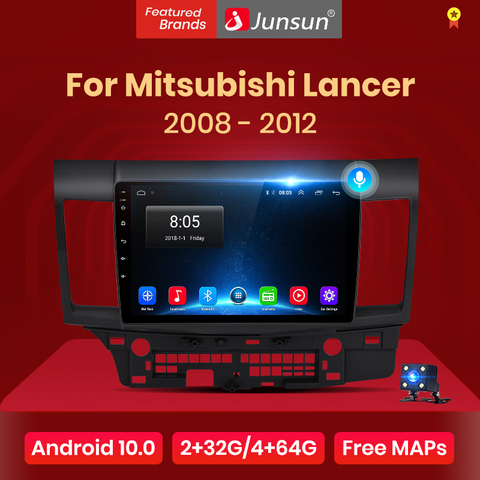 Junsun 2G+32G Android 10.0 4G Car Radio Multimedia Player For Mitsubishi Lancer 10 2007-2012 Navigation 10.1'' Auto 2 din no dvd ► Photo 1/6