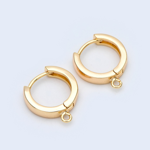 10pcs Round Leverback Earring Hooks 15x17mm, 18K Gold plated Brass Earwire, Quality Earring Findings Wholesale (GB-989) ► Photo 1/4