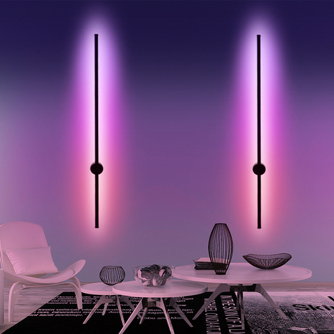 Dimmable colorful wall lamp modern RGB remote control LED wall lamp bedroom living room decoration lighting ► Photo 1/6