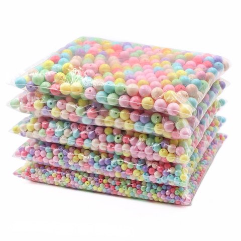 80-1000PCS Round beads 6-14MM acrylic plastic beads diy handmade fashion jewelry accessories children pet clothing loose beads ► Photo 1/6