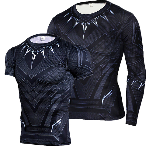 Black Panther Shirt Men Sportswear Compression Shirts Long Sleeve Gyms Fitness Top Tees Workout Clothing  Black Panther T Shirt ► Photo 1/6