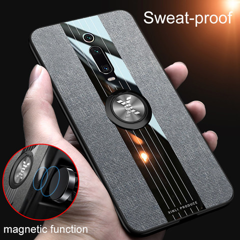 For Xiaomi Mi 9T / Mi9T Pro Case Magnetic Finger Ring Holder Soft TPU Leather Case for Redmi K20 Pro Matte Silicone Back Cover ► Photo 1/6