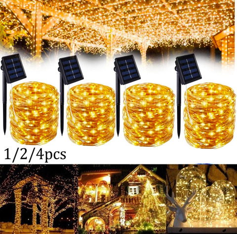 Solar String Fairy Lights Waterproof Outdoor Garland Solar Power Lamp Christmas For Garden Decoration ► Photo 1/6