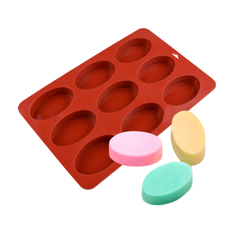 SILIKOLOVE 9 Cavity Oval Soap Mold Silicone Soap Molds For DIY Soap Making ► Photo 1/6